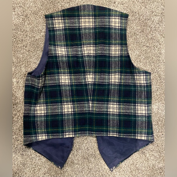 Pendleton Wool Green Plaid Vest Size 40 - Picture 3 of 3